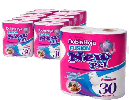 PAPEL HIGIENICO H/DOBLE 4X30MTS. — Pack 10x4x30 mts con precorte