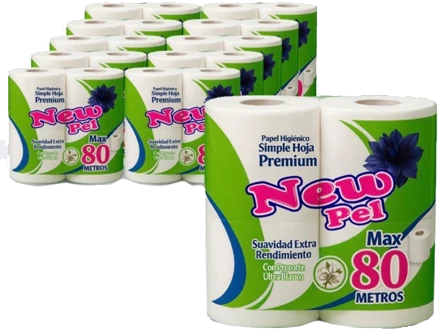 PAPEL HIGIENICO H/SIMPLE 4X80MTS. — Pack 10x4x80 mts con precorte