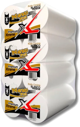 ROLLO DE COCINA XL H/DOBLE 8X200 PAÑOS — Pack x 8 u. XL 28 cm · 200 paños