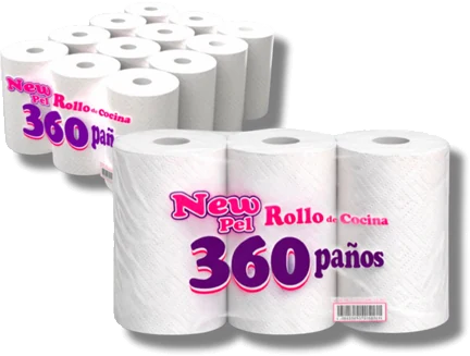 ROLLO DE COCINA H/DOBLE 4X360 PAÑOS — Bulto de 4 packs · 360 paños c/u