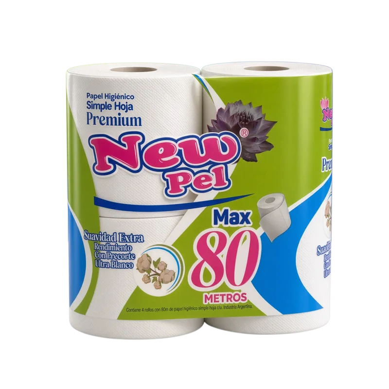 PAPEL HIGIENICO H/SIMPLE 4X80MTS. — Pack 10x4x80 mts con precorte
