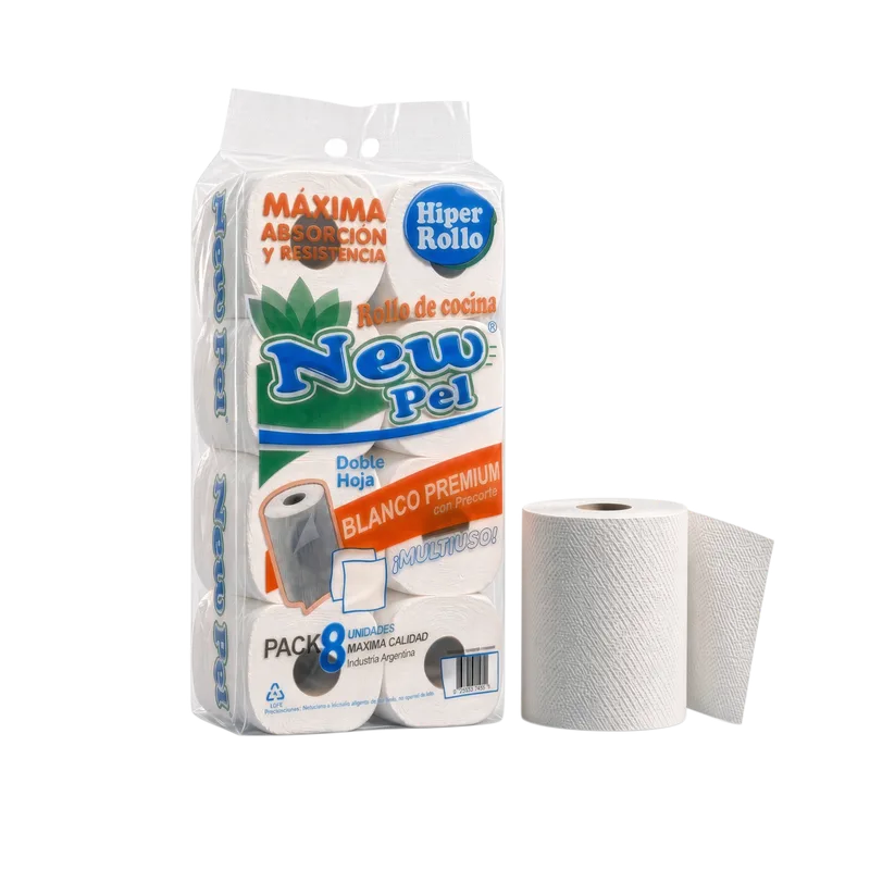ROLLO DE COCINA H/DOBLE 8X150 PAÑOS — Pack x 8 u. · 140 paños